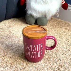 Rae Dunn sweater weather mug with topper